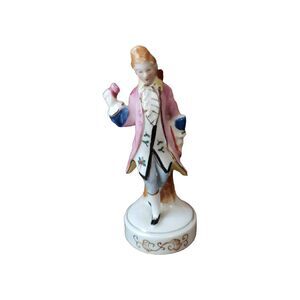 Vintage Porcelain Victorian 6" Man Figurine  Made in Occupied Japan Painted
